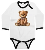 Body dla niemowląt - Body dziecięce Siedzący Pluszowy Miś Różowa Wstążka Dzień Misia 86/92 - miniaturka - grafika 1