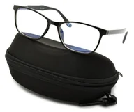 Okulary korekcyjne, oprawki, szkła - Okulary z filtrem Antyrefleksyjne zerówki Nerdy prostokątne DR-116-C1 - miniaturka - grafika 1