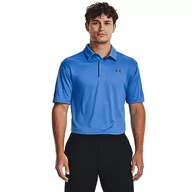Koszulki męskie - Under Armour Męska koszulka polo Tech Golf, (469) Woda/szary smoła, M-L - miniaturka - grafika 1
