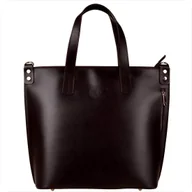 Torebki damskie - Vezze torba skórzana shopper bag brąz czekolada XL - miniaturka - grafika 1
