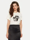 Koszulki i topy damskie - KARL LAGERFELD T-Shirt A1W17129 Écru Regular Fit - miniaturka - grafika 1