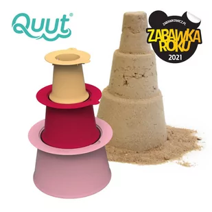 QUUT, Zestaw 3 foremek do piasku Wieża Alto Cherry + Banana Pink - Zabawki do piasku - miniaturka - grafika 1