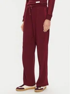 Spodnie sportowe damskie - Tommy Hilfiger Spodnie dresowe UW0UW04771 Bordowy Relaxed Fit - miniaturka - grafika 1