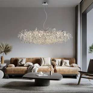 Paul Neuhaus żyrandol Ricicle, chrom, długość 150 cm - Lampy sufitowe - miniaturka - grafika 1
