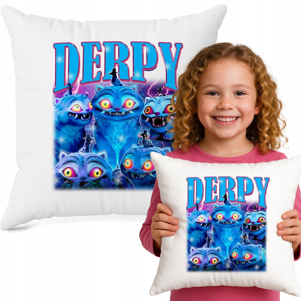 Poduszka Biała Ozdobna DERPY KPOP Bajka Do Przedszkola K-pop Muzyka Wzory