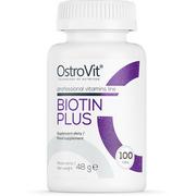 Nutrikosmetyki - OstroVit Biotyna Plus Suplement diety 100 tab. - miniaturka - grafika 1