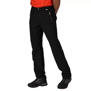 Spodnie męskie - Regatta Regatta Męskie Highton Stretch' wodoodporne oddychające klejone szwy regularne na spodniach, czarne, S RMW325S 80050 - grafika 1