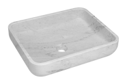 Umywalki - ALANAD AD GALERAS 51x39,5 biała Kamienna umywalka nablatowa 51x39,5 biała - miniaturka - grafika 1