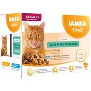 Mokra karma dla kotów - IAMS Delights Senior Land & Sea Collection, dla kotów, 24 x 85 g| Dostawa i zwrot GRATIS od 99 zł - miniaturka - grafika 1