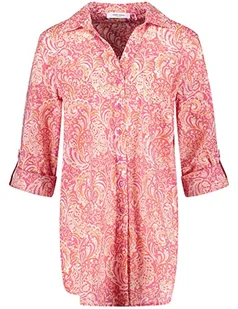 Gerry Weber Damska bluzka z długim rękawem, z rozcięciami po bokach, z długim rękawem, z długim rękawem, z długim rękawem, wzorzysta, liliowy/różowy/czerwony/pomarańczowy nadruk, 34 - Bluzki damskie - miniaturka - grafika 1