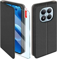 Etui i futerały do telefonów - Etui z klapką do Xiaomi Redmi Note 15 Pro 5G Zamykane Czarne Futerał +Szkło - miniaturka - grafika 1