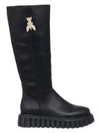 Kozaki damskie - Patrizia Pepe Skórzane kozaki w kolorze czarnym - miniaturka - grafika 1