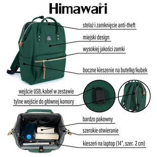 Plecak Himawari nr 8 (laptop+USB) - Torby na laptopy - miniaturka - grafika 11
