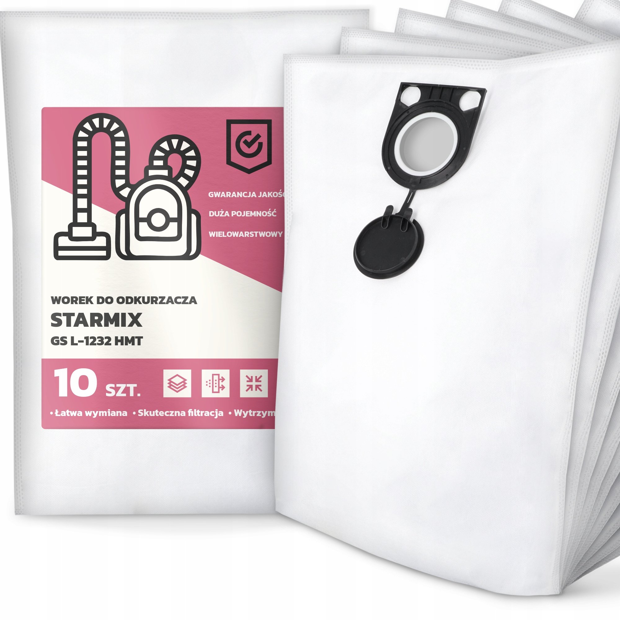 10x Worek do Odkurzacza Starmix Gs L-1232 Hmt Syntetyczny Tekstylny Duzy G9