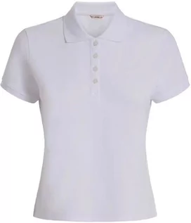 Koszulki i topy damskie - Polo z haftowanym logo Guess - XS - grafika 1