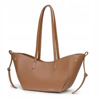 Torby i wózki na zakupy - Torebka Damska Shopper Duża Na Ramię Ekoskóra PUCCINI Brązowa BK1251004D-2 - miniaturka - grafika 1
