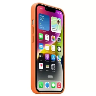 Etui APPLE Leather Case MagSafe do iPhone 14 Plus Pomarańczowy - Etui i futerały do telefonów - miniaturka - grafika 4