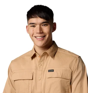 Koszula męska Columbia LANDROAMER TWILL beżowa 2120581262 - Koszule męskie - miniaturka - grafika 1
