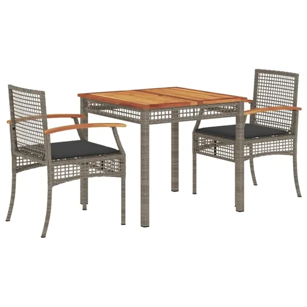 Zestaw Mebli Ogrodowych Rattan PE, Stół 80x80x75 cm, Krzesła 54x57x85 cm