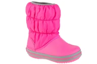 Śniegowce damskie - Crocs Winter Puff Boot Kids 14613-6Tr, Dla Dziewczynki, Śniegowce, Różowy - miniaturka - grafika 1