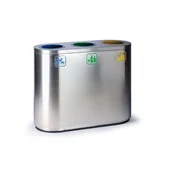 Kosze na śmieci - B2B Partner Kosz do segregacji śmieci, 129 l, ze stali nierdzewnej 405000 - miniaturka - grafika 1