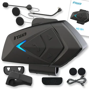 INTERKOM MOTOCYKLOWY BLUETOOTH DO KASKU PRO KASK SŁUCHAWKI NA MOTOCYKL BT INWA MZ-391 - Interkomy - miniaturka - grafika 1