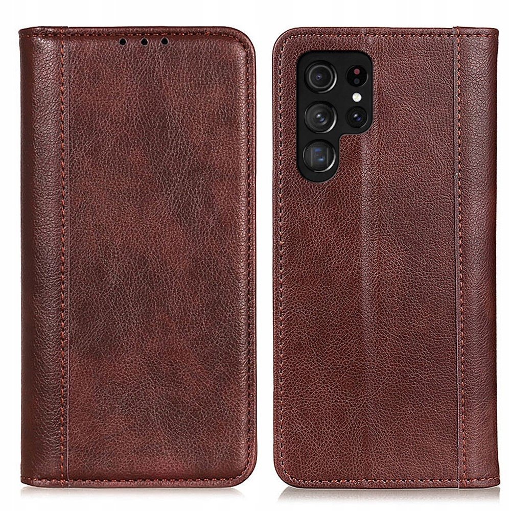 Skórzane Etui do Samsung Galaxy S24 Ultra, pokrowiec portfel z klapką Skóra