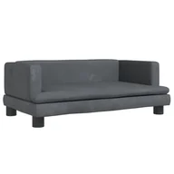 Łóżeczka i kojce - Dziecięca sofa aksamitna 80x45x30 cm, ciemnoszara - miniaturka - grafika 1