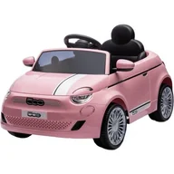 Pojazdy elektryczne dla dzieci - Auto Na Akumulator Samochód Jeździk Fiat 500 Elektro Pilot Jasny Róż - miniaturka - grafika 1
