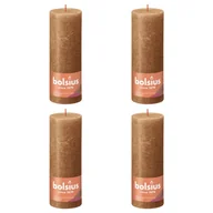 Świece - Bolsius Świece pieńkowe Shine, 4 szt., 190x68 mm, korzenny brąz - miniaturka - grafika 1