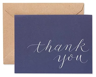 American Greetings American Greetings Karty z podziękowaniami, granatowe z brązowymi kopertami w stylu kraftu (50 sztuk) 5672239 - Kartki okolicznościowe i zaproszenia - miniaturka - grafika 1