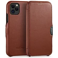 Etui i futerały do telefonów - moVear flipSide C - Skórzane etui do Apple iPhone 11 Pro (5.8") | Klasyczny pokrowiec z klapką, Skóra naturalna nappa (Brązowy) - miniaturka - grafika 1