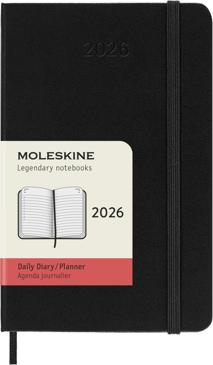 MOLESKINE kalendarz 2026 CZARNY POCKET HARD DZIENNY (9x14)