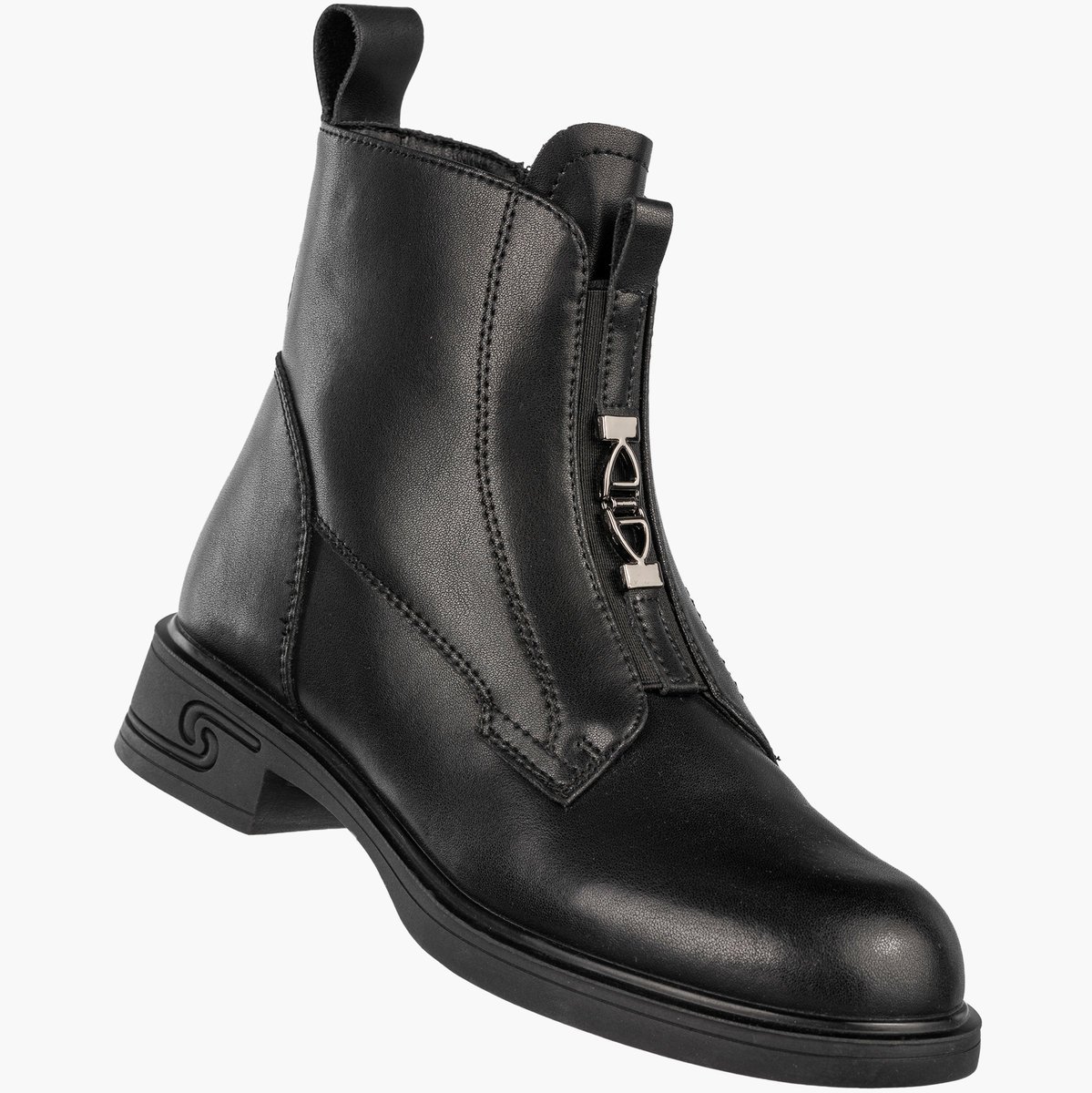 Botki Damskie Skórzane Buty Na Zimę Ocieplane Klasyczne Czarne Cambell 24-60309BK Czarny 39