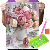 Zabawki kreatywne - Haft Diamentowy Diamond Painting,DIAMENTOWY MALARZ,Obraz DIY 5D,Mozaika Diamentowa 30x40,Kwiaty - miniaturka - grafika 1