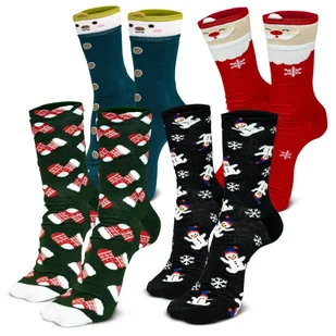 Skarpety Świąteczne Różne Wzory 4 Pary 40-45 - Skarpetki męskie - miniaturka - grafika 1