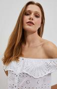 Koszule damskie - Bawełniana ażurowa bluzka damska hiszpanka w kolorze białym 4035, Kolor biały, Rozmiar XS, Moodo - Primodo.com - miniaturka - grafika 1