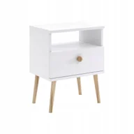 Szafki nocne - Stolik nocny Ikon w stylu skandynawskim biały - miniaturka - grafika 1