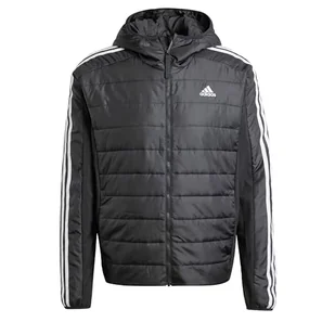 adidas Męska kurtka hybrydowa Essentials 3S z izolacją, czarna, Czarny, S - Kurtki męskie - miniaturka - grafika 1