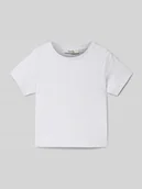 Koszulki dla dziewczynek - T-shirt z wyhaftowanym logo - miniaturka - grafika 1