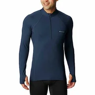 Koszulki męskie - Columbia Męska średnia waga stretch długi rękaw pół zamek bazowy top top Collegiate Navy, XL - miniaturka - grafika 1