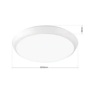 ORION Lampa sufitowa LED Maggy, Ø 25 cm, biała, CCT, IP65, pierścienie dekoracyjne - Lampy sufitowe - miniaturka - grafika 1