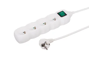 Przedłużacz 4-gniazdowy z/u biały z łącznikiem  3m - Przedłużacze i rozgałęźniki - miniaturka - grafika 1