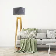 Lampy stojące - Drewniana lampa podłogowa w stylu rustykalnym BAKU - miniaturka - grafika 1