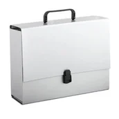 Teczki i skoroszyty - Penmate Teczka z rączką A4 10 cm srebrna - miniaturka - grafika 1