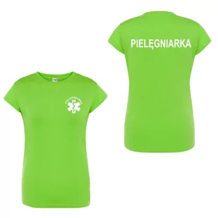 T-shirt - pielegniarka koszulka medyczna damska limonka M - Odzież medyczna - miniaturka - grafika 1