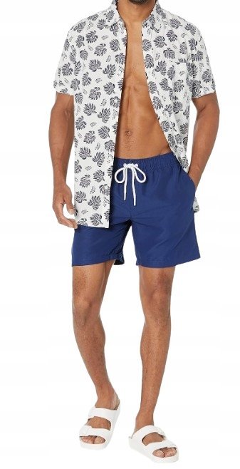 Amazon Granatowe Kąpielówki Spodenki z Kieszenią i Wiązaniem XL Jyb