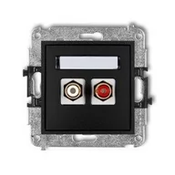 Gniazdka elektryczne - Karlik Gniazdo podwójne RCA MINI Czarny 12MGRCA-2 - miniaturka - grafika 1