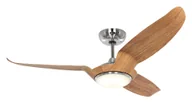 Wentylatory sufitowe - Energooszczędny wentylator sufitowy z oświetleniem LED i pilotem Eco Talos 135 cm chrom / dąb - miniaturka - grafika 1