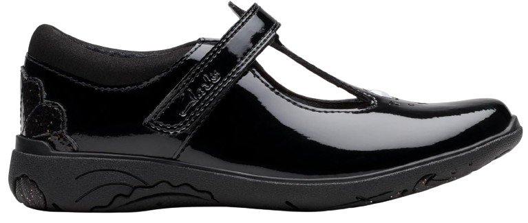 CLARKS LAKIEREK CZARNY Z OZDOBNYM ZAPIĘCIEM BUTY DZIECIĘCE 28,5 J0A